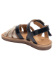 bisgaard Leder-Sandalen in Gold/ Dunkelblau