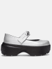 Crocs Baleriny "Stomp Metallic Jane" w kolorze srebrno-białym