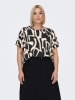 ONLY Carmakoma Bluse in Schwarz/ Beige