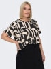 ONLY Carmakoma Bluse in Schwarz/ Beige