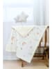 Colourful Cotton Renforcé-Babydecke "Abc" in Weiß/ Orange/ Braun