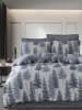 Colourful Cotton Beddengoedset "Forrest" blauw/wit