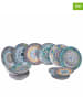 Villa d´Este 18-delig tafelservies "Andalusia" blauw/geel