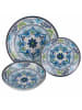 Villa d´Este 18-delig tafelservies "Andalusia" blauw/geel