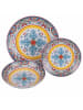 Villa d´Este 18-delig tafelservies "Andalusia" blauw/geel