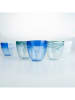 Villa d´Este 6er-Set: Gläser "Alabastro" in Blau/ Weiß/ Grün - 280 ml