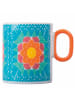 Villa d´Este 2-delige set: mokken blauw/turquoise/oranje - 350 ml