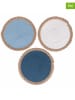 Villa d´Este 3-delige set: placemats blauw/wit/beige - Ø 38 cm