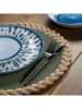 Villa d´Este 3er-Set: Tischsets in Grün/ Beige - Ø 38 cm