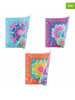 Villa d´Este 6-delige set: placemats lichtblauw/oranje/paars - (L)37 x (B)37 cm