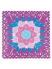Villa d´Este 6-delige set: placemats lichtblauw/oranje/paars - (L)37 x (B)37 cm
