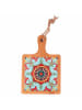 Villa d´Este Snijplank "Tradizione" lichtbruin/turquoise - (B)12,9 x (H)19,6 cm