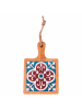 Villa d´Este Schneidebrett "Tradizione" in Hellbraun/ Blau - (B)12,9 x (H)19,6 cm