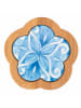 Villa d´Este 6-delige onderzetterset "Aquazul" blauw/lichtbruin - Ø 7,5 cm