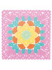 Villa d´Este 6er-Set: Untersetzer "Crochet Square" in Bunt - (L)20 x (B)20 cm