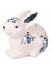Villa d´Este 2-delige set: decoratieve objecten "Easter Rabbit" wit/donkerblauw - (H)13,9 cm
