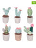 Villa d´Este 6-delige set: decoratieve objecten "Cactus" wit/beige/groen