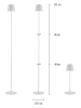 Just Light Staande LED-lamp "Euria" grijs - (H)125 x Ø 17