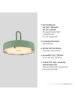 Just Light LED-hanglamp "Akuba" groen - (H)37 x Ø 46 cm