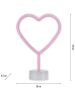 Just Light Decoratieve LED-lamp "Herz" lichtroze - (B)20 x (H)30 cm