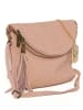 Anna Morellini Leder-Umhängetasche "Alice" in Beige - (B)22 x (H)18 x (T)2 cm