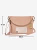 Anna Morellini Leder-Umhängetasche "Alice" in Beige - (B)22 x (H)18 x (T)2 cm