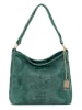 Anna Morellini Leder-Schultertasche "Linda" in Grün - (B)29 x (H)24 x (T)8 cm
