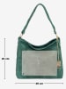 Anna Morellini Leder-Schultertasche "Linda" in Grün - (B)29 x (H)24 x (T)8 cm