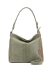 Anna Morellini Leder-Schultertasche "Dania" in Grün - (B)29 x (H)24 x (T)8 cm