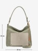 Anna Morellini Leder-Schultertasche "Dania" in Grün - (B)29 x (H)24 x (T)8 cm