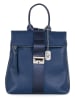 Anna Morellini Leder-Rucksack "Azalea" in Dunkelblau - (B)30 x (H)31 x (T)11 cm