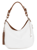Anna Morellini Leder-Schultertasche "Fiorella" in Weiß - (B)30 x (H)27 x (T)9 cm