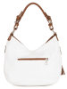Anna Morellini Leren schoudertas "Fiorella" wit - (B)30 x (H)27 x (D)9 cm