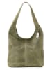 Anna Morellini Leder-Schultertasche "Palladia" in Khaki - (B)38 x (H)30 x (T)2 cm