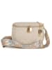 Anna Morellini Leder-Umhängetasche "Domenica" in Beige - (B)19 x (H)15 x (T)8 cm