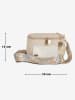 Anna Morellini Leder-Umhängetasche "Domenica" in Beige - (B)19 x (H)15 x (T)8 cm