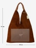 Anna Morellini Leren shopper "Eleonora" lichtbruin - (B)40 x (H)31 x (D)2 cm