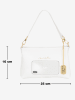 Anna Morellini Leder-Schultertasche "Sancia" in Weiß - (B)25 x (H)16 x (T)4 cm