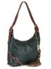 Anna Morellini Leren schoudertas"Marinella" donkergroen - (B)31 x (H)22 x (D)10 cm