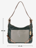 Anna Morellini Leder-Schultertasche "Marinella" in Dunkelgrün - (B)31 x (H)22 x (T)10 cm