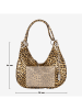 Anna Morellini Leder-Schultertasche "Lucetta" in Hellbraun - (B)38 x (H)34 x (T)10 cm