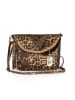 Anna Morellini Leder-Umhängetasche "Malvina" in Hellbraun - (B)22 x (H)18 x (T)2 cm