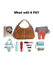 Lucca Baldi Leren shopper "Pitigliano" lichtbruin - (B)41 x (H)34 x (D)30 cm