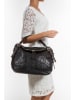Lucca Baldi Leder-Schultertasche "Cortona" in Schwarz - (B)40 x (H)36 x (T)16 cm