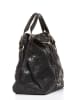 Lucca Baldi Leren schoudertas "Cortona" zwart - (B)40 x (H)36 x (D)16 cm