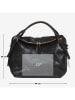 Lucca Baldi Leren schoudertas "Cortona" zwart - (B)40 x (H)36 x (D)16 cm