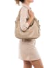 Lucca Baldi Leder-Schultertasche "Cortona" in Beige - (B)40 x (H)36 x (T)16 cm