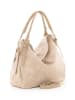 Lucca Baldi Leder-Schultertasche "Cortona" in Beige - (B)40 x (H)36 x (T)16 cm