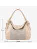 Lucca Baldi Leder-Schultertasche "Cortona" in Beige - (B)40 x (H)36 x (T)16 cm