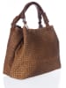 Lucca Baldi Leren handtas "Fosdinovo" lichtbruin - (B)37 x (H)45 x (D)15 cm